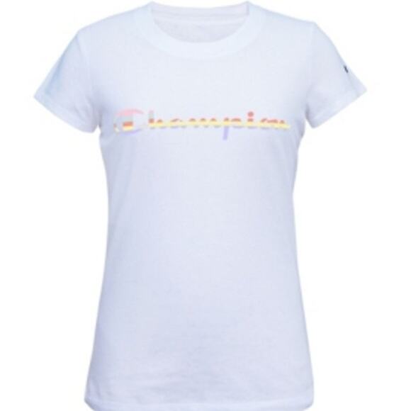 Champion Toddler Girls Rainbow Script T-shirt  Size 3T White NWT - Picture 1 of 1